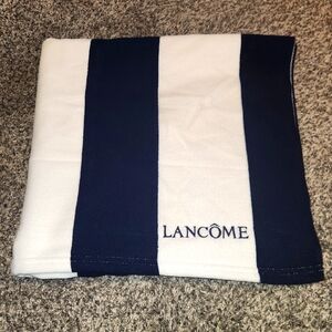 Lancome NY, Blue, and White Beach Towel. New Witjout Tags.